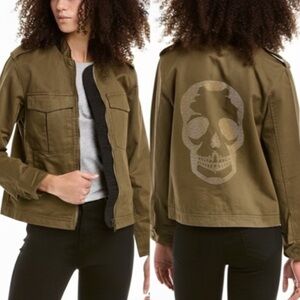 ZADIG & VOLTAIRE “Kavy”
Embellished Skull Military Jacket Extra Small New!